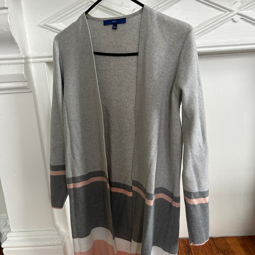 Gray and Pink Women's Cardigan